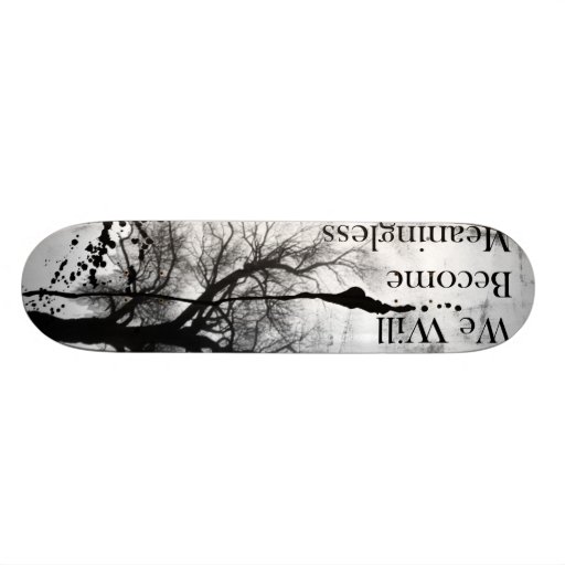 Planche à roulettes gothique d'Emo noire et blanch