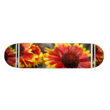 Planche à roulettes rouge et jaune de Gaillardia