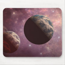 Planeten in einem rosa Universum Mauspad