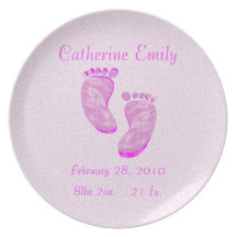 Plat adorable de souvenir de naissance - personnal assiettes pour soirée