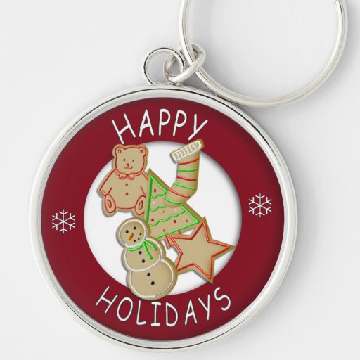 Plat des biscuits Keychain de Noël Porte-clef