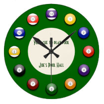 Play Pool - A Pool Ball Wall Clock wanduhren