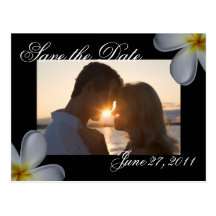 Plumeria-Save the Date Postkarte