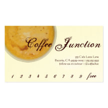 Poinçon de boissons de café/carte de fidélité cartes de visite personnelles