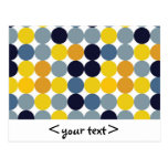 Points jaunes de bleu et d'indigo cartes postales