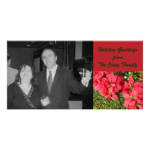Pointsettias Personalisierte Photo Karte