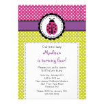 Pois doux d'invitation d'anniversaire de coccinell