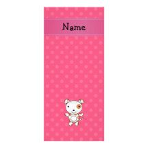 Pois nommé personnalisé de rose de chien doubles cartes