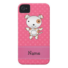 Pois nommé personnalisé de rose de chien étuis iPhone 4