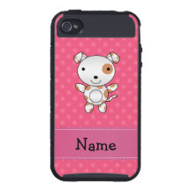 Pois nommé personnalisé de rose de chien étui iPhone 4