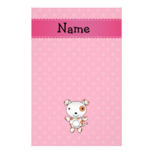 Pois nommé personnalisé de rose de chien motifs pour papier à lettre