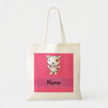 Pois nommé personnalisé de rose de chien sac