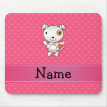 Pois nommé personnalisé de rose de chien tapis de souris