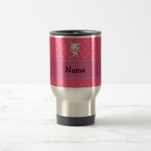 Pois nommé personnalisé de rose de chien tasse à café