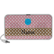 Pois nommé personnalisé de rose de visage de chat  haut-parleurs iPod