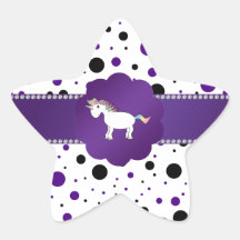 Pois pourpre et noir de licorne adhésif