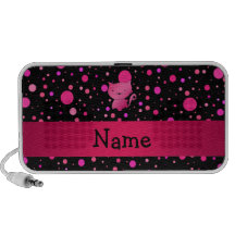 Pois rose nommé personnalisé de rose de chat haut-parleur notebook