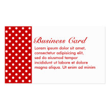 Pois rouge + Couleur faite sur commande Cartes De Visite Professionnelles