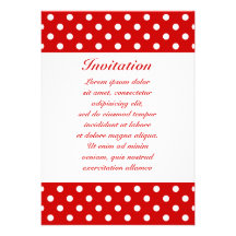 Pois rouge + Couleur faite sur commande Invitations Personnalisées