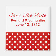 Pois rouge + Couleur faite sur commande Magnets Pour Réfrigérateur