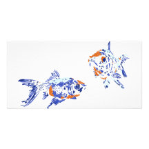 Poisson rouge cartes avec photo