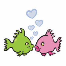 poissons dans le valentine d'amour photo sculpture