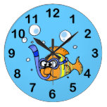 poissons tropicaux de bande dessinée horloges murales
