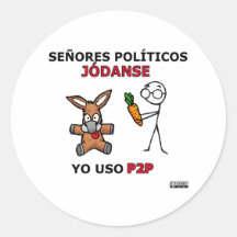 Políticos de visibilité directe de l'EL P2P y… Autocollants Ronds