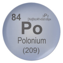 Polonium-einzelnes Element des Periodensystems Flache Teller