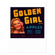 Pommes d'or de fille cartes postales