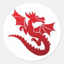 Poof der magische Drache Runder Aufkleber