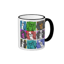 Pop-Kunst-unbekümmerter Königcharles Spaniel Tee Tasse