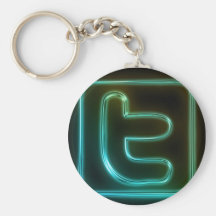 Porte-clés Twitter Lumineux Noir