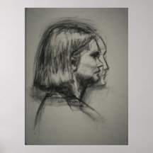 Portrait de charbon de bois, double image poster