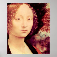 Portrait de dame Detail par da Vinci Poster