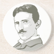 Portrait de Nikola Tesla dessous de verres