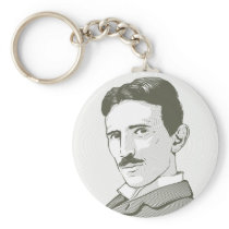 Portrait de Nikola Tesla porte-clés