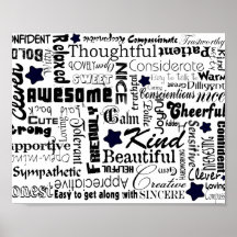 Positiv fasst Typografie ab Plakatdrucke
