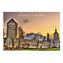 Postkarte von Musegg Wand in der Luzerne die Schwe postkarten
