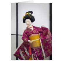 Poupée japonaise cartes de vœux