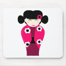 Poupée Kokeshi souriante personnalisable Tapis De Souris