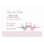Pour Carrie : Grues d'origami (argent rose) Weddin Carte Postale