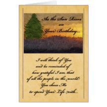 pour l'associé de la vie sur leur coucher du solei carte de vœux