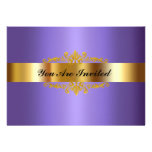 Pourpre élégant d'or d'invitation de fête d'annive