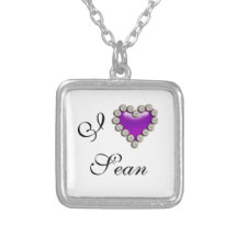 Pourpre nommé romantique du coeur I Collier Personnalisé
