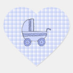 Poussette de bébé. Bleu-clair sur le modèle de con Autocollant