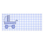 Poussette de bébé. Bleu-clair sur le modèle de con Faire-part Personnalisables