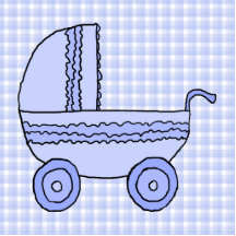 Poussette de bébé. Bleu-clair sur le modèle de con Photos En Relief