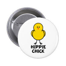 Poussin hippie badge avec épingle