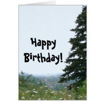 Pré de l'Orégon et carte d'anniversaire d'arbre de